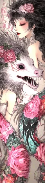 Free dragon bookmark featuring a possum-faced dragon